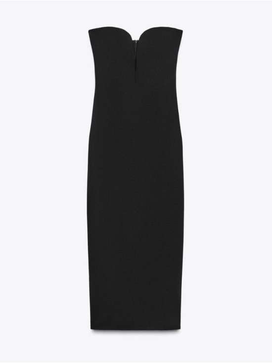Zara Dresses & Skirts - Strapless Black Sweetheart Deep V Dress - Elegant Evening Wear